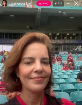 Mariana Groos no Estádio Hard Rock para Flamengo x Bayern (Foto: Reprodução redes sociais)