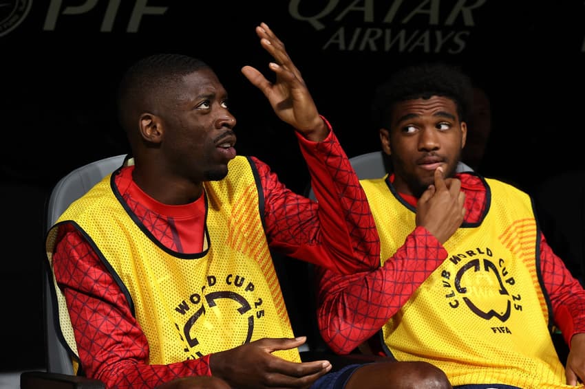 Dembélé reage durante jogo entre PSG e Inter Miami, no Mundial