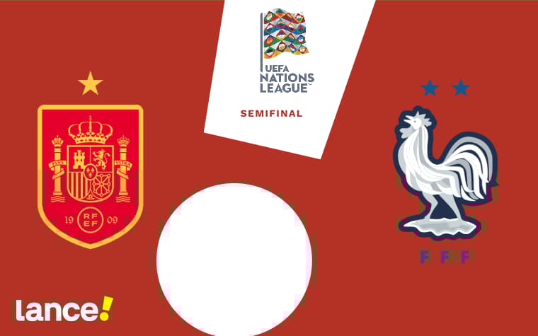 Espanha x França em jogo válido pela semifinal da Nations League (Arte: Lance!)