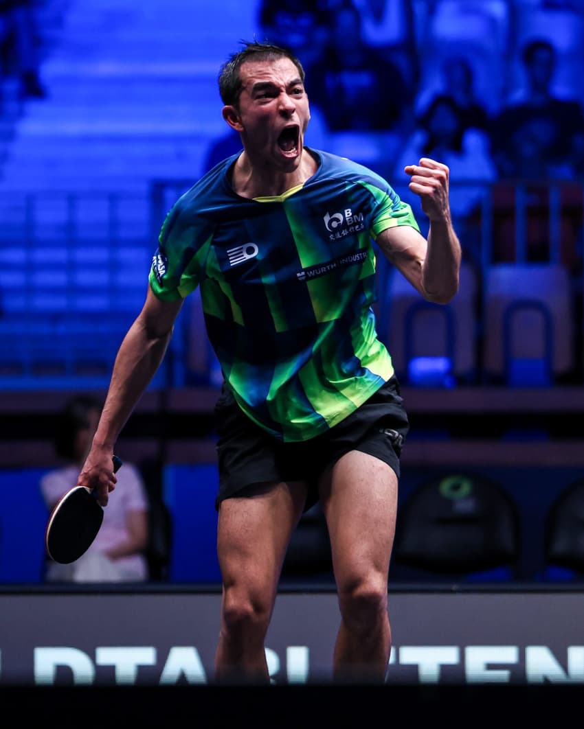 Hugo Calderano foi bicampeão na Eslovênia (foto: World Table Tennis)