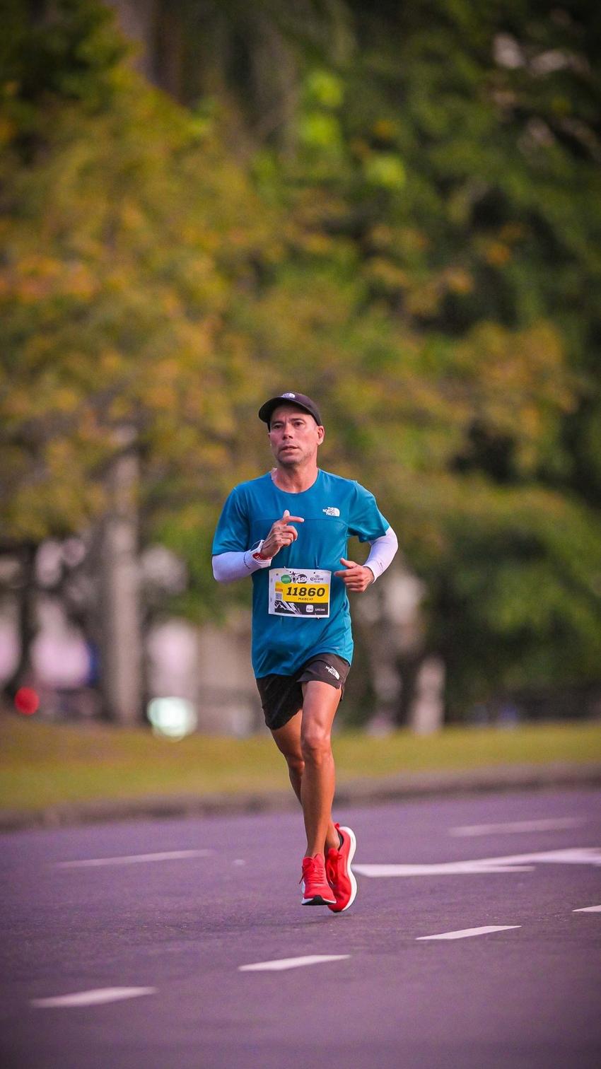 Marcinho durante a Maratona do Rio (acervo pessoal)