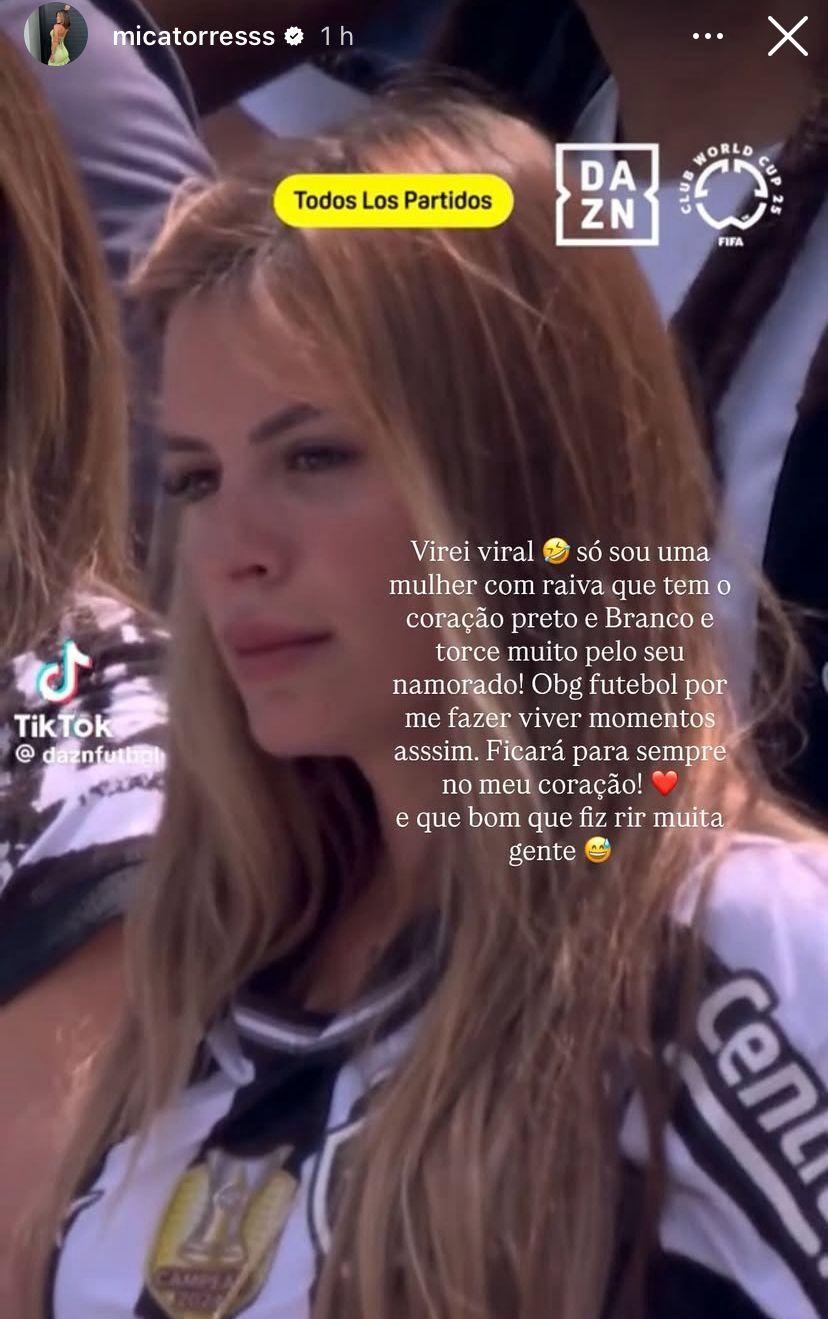 Mica Torres durante Botafogo x Palmeiras