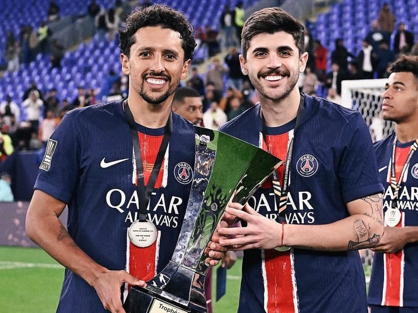 Raphinha falou sobre Marquinhos e Beraldo, que não tiveram tempo de férias até o mometo para jogar o Mundial (Foto: Divulgação/PSG)
