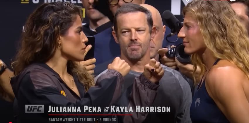 Julianna Peña e Kayla Harrison (reprodução YouTube UFC)
