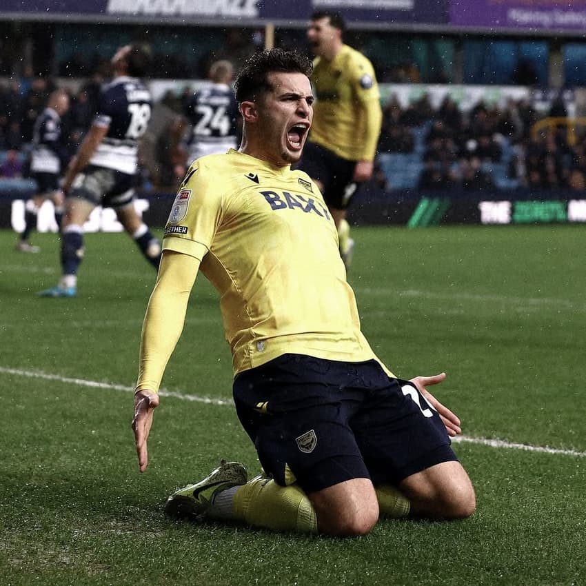 Rúben Rodrigues comemora gol pelo Oxford United (Foto: redes sociais)