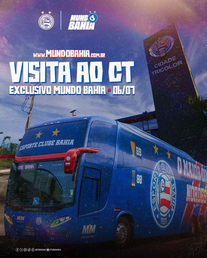 Banner de divulgação da visita ao CT do Bahia (Foto: divulgação/EC Bahia)