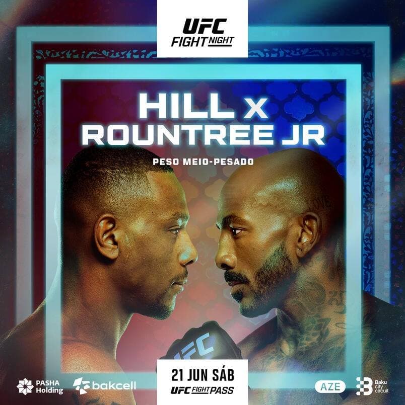 UFC Azerbaijão: Jamahal Hill x Khalil Rountree Jr (cartaz oficial UFC)