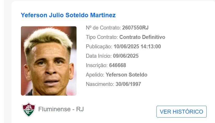 Soteldo é o novo reforço do Fluminense (Foto: Reprodução/CBF)