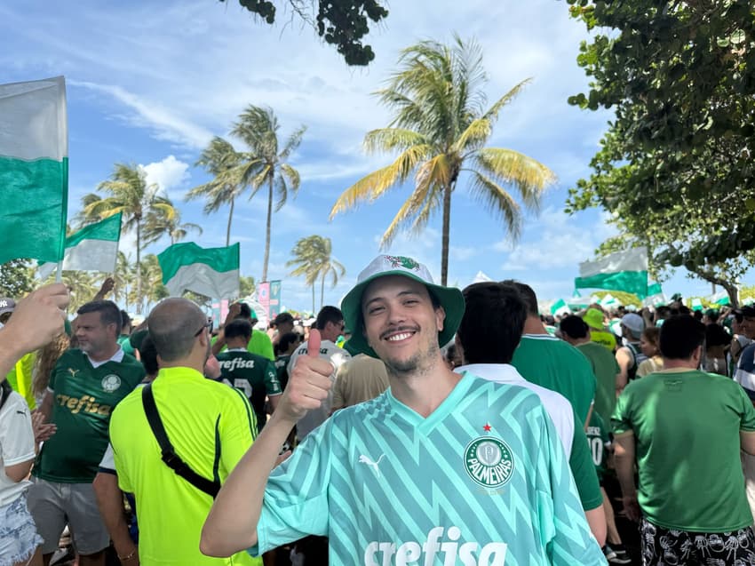 Matheus Miura acompanha o Palmeiras direto de Miami, nos Estados Unidos. (Foto: Vitor Palhares/ Lance!)