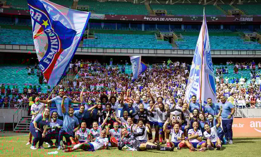 Bahia comemora classificação no Brasileirão feminino. (Letícia Martins/EC Bahia)