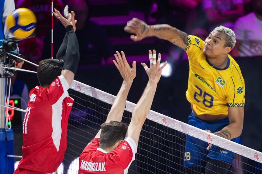 Darlan foi o principal pontuador do Brasi contra a Polônia (Foto: Volleyball World)