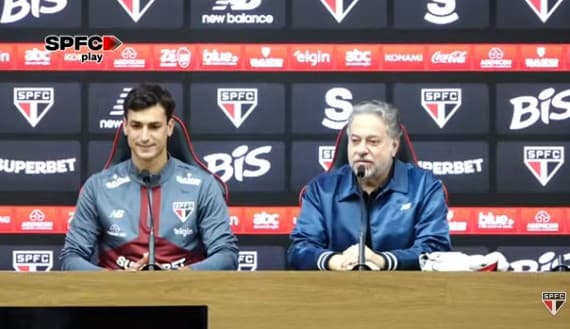 Dinenno é apresentado no São Paulo (foto: print SPFC Play)