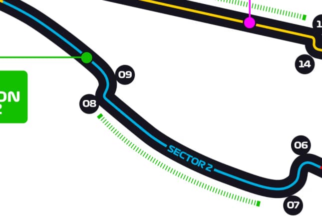 Segundo setor (em azul), do circuito de Montreal (Foto: Reprodução)