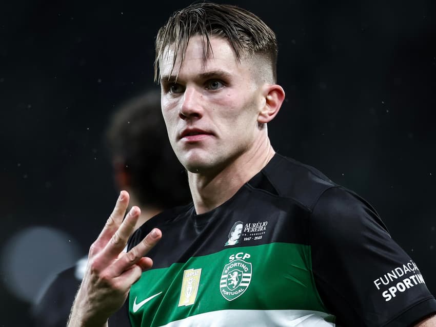 Gyokeres comemorando gol pelo Sporting