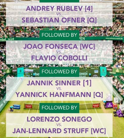 A programação do ATP de Halle nesta terça, com a estreia de João Fonseca