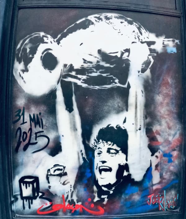 João Neves teve um mural pintado em sua homenagem em Paris