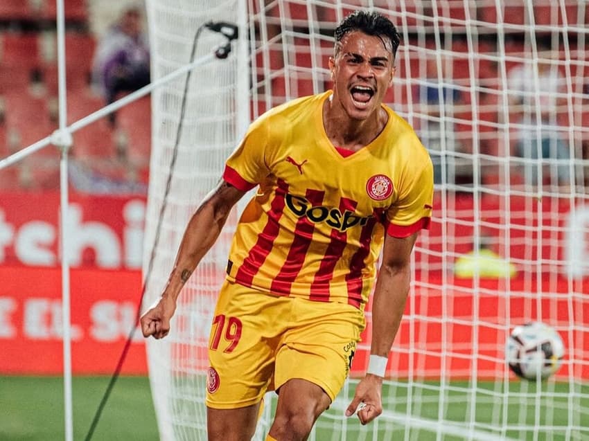 Reinier, ex-Flamengo, comemorando gol contra o Real Valladolid pela La Liga (Foto: Reprodução/Instagram)