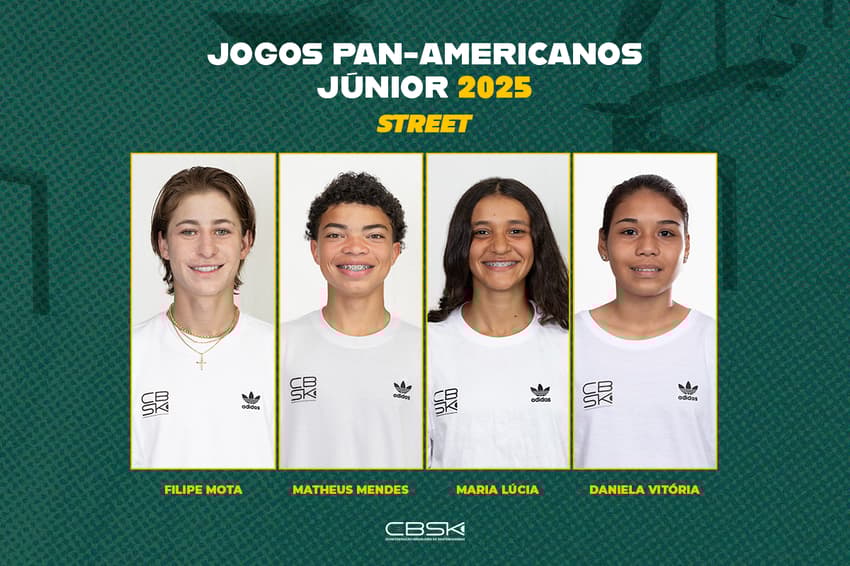 Seleção de skate para o Pan-Americano Junior (Foto: Divulgação / CBSk)