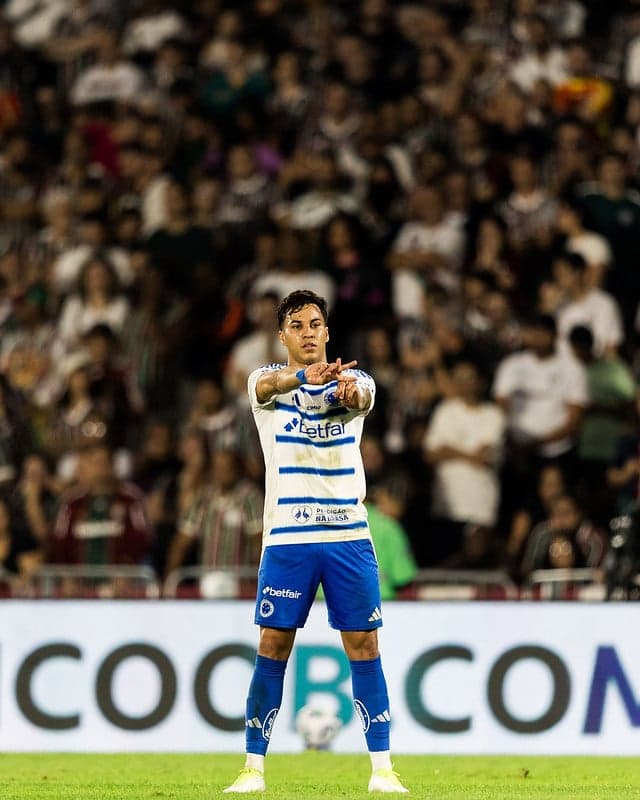 Atacante Kaio Jorge comemora gol do Cruzeiro contra o Fluminense (Foto: Rodrigo Ferreira/Cruzeiro)