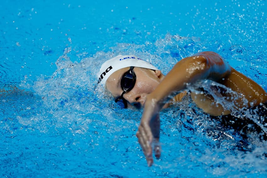 Letícia Romão, durante Campeonato Mundial de Esportes Aquáticos 2025, nesta segunda, 28. Foto: Satiro Sodré/CBDA