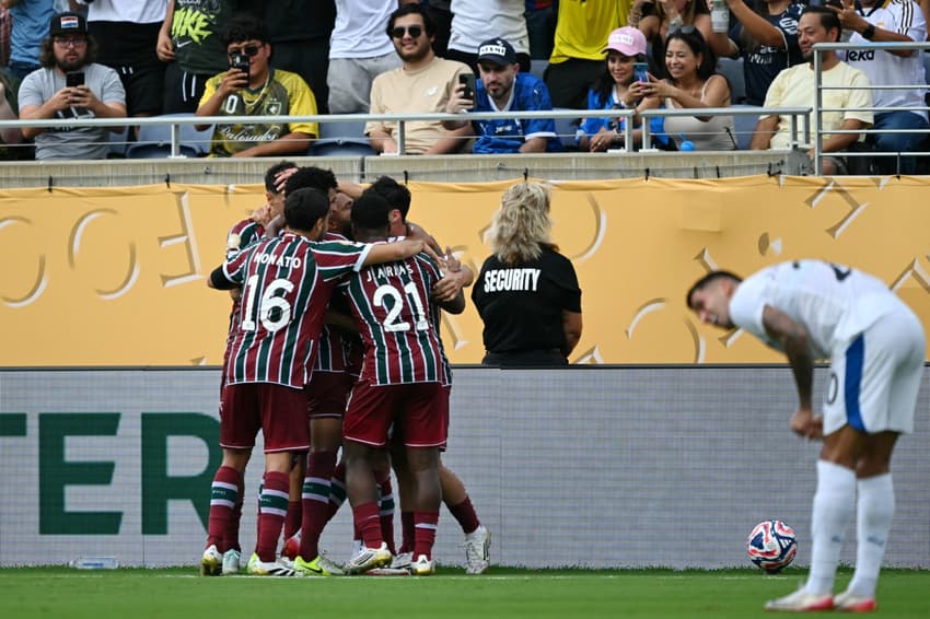 Fluminense comemora gol diante do Al-Hilal (Foto: CHANDAN KHANNA / AFP)