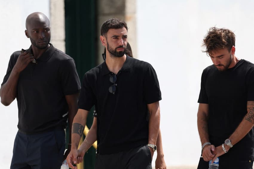 Bruno Fernandes, Danilo Pereira e André Horta - Funeral de Diogo Jota