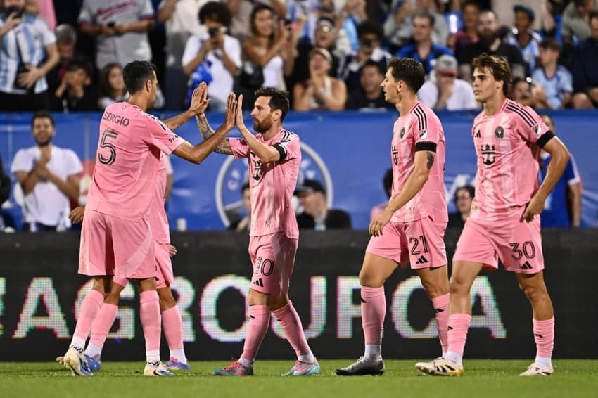 Inter Miami celebra gol de Messi (Foto: Minas Panagiotakis / GETTY IMAGES NORTH AMERICA / Getty Images via AFP)