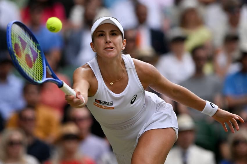 A suíça Belinda Bencic na partida contra a russa Mirra Andreeva (FOto: Glyn KIRK / AFP)