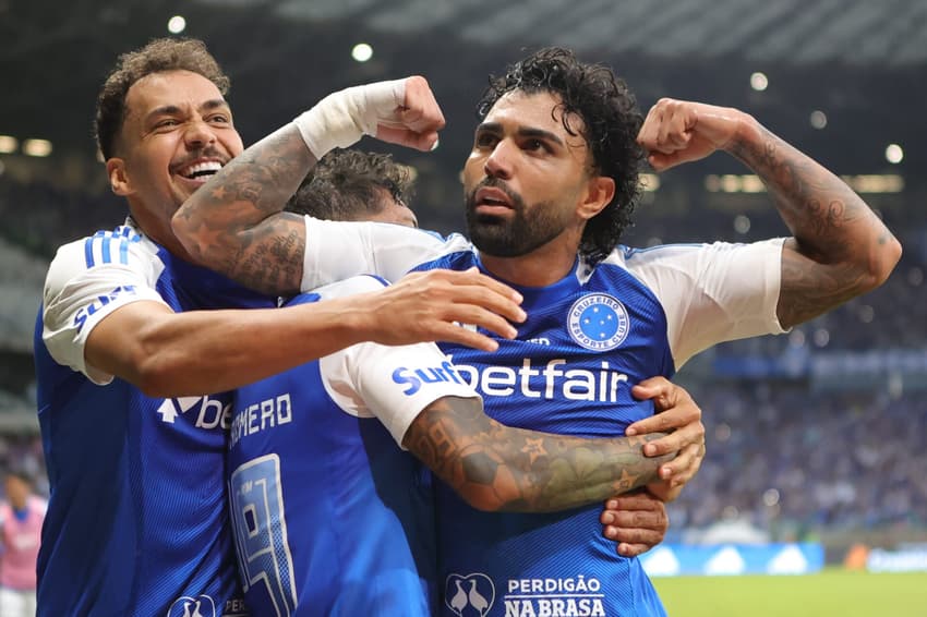 Gabigol comemora gol do Cruzeiro contra o Juventude no Mineirão (Foto: Gilson Lobo/AGIF)