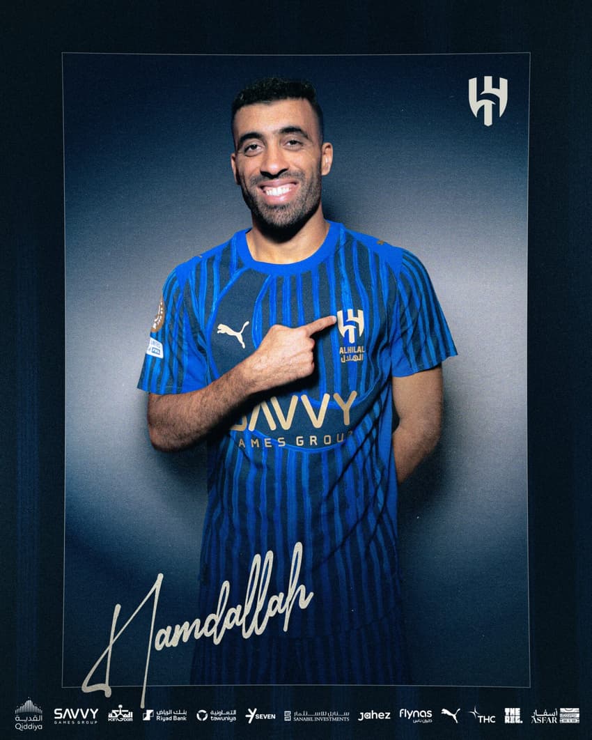 Al Hilal anuncia a contratação de Hamdallah (Foto: Reprodução / X)