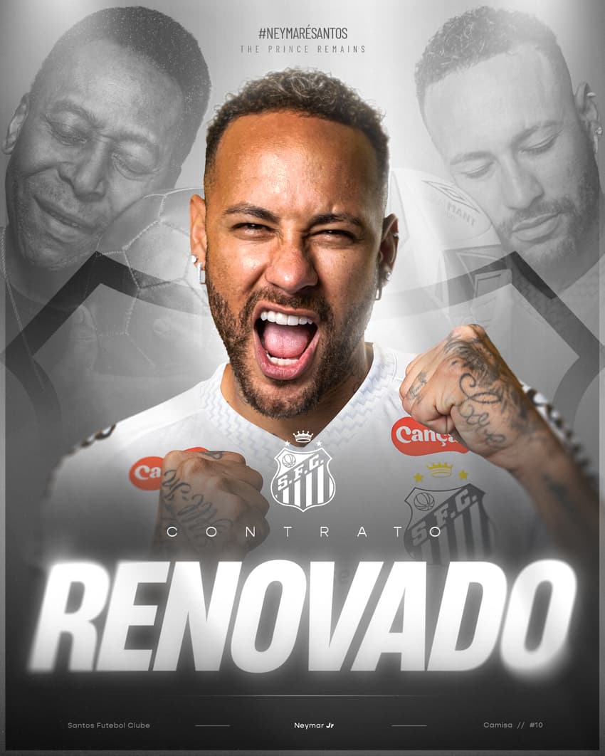 Neymar anunciou a renovação com o Santos no dia 24 de junho. (Foto: Divulgação/ Santos FC)