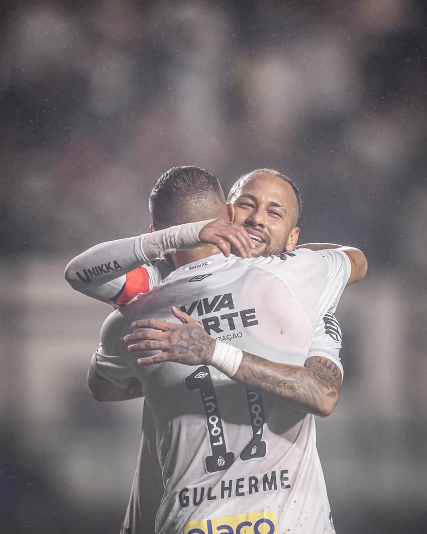 Neymar, Guilherme e Diego Pituca marcam os gols da vitória do Santos no amistoso. (Foto: Divulgação/ Santos)