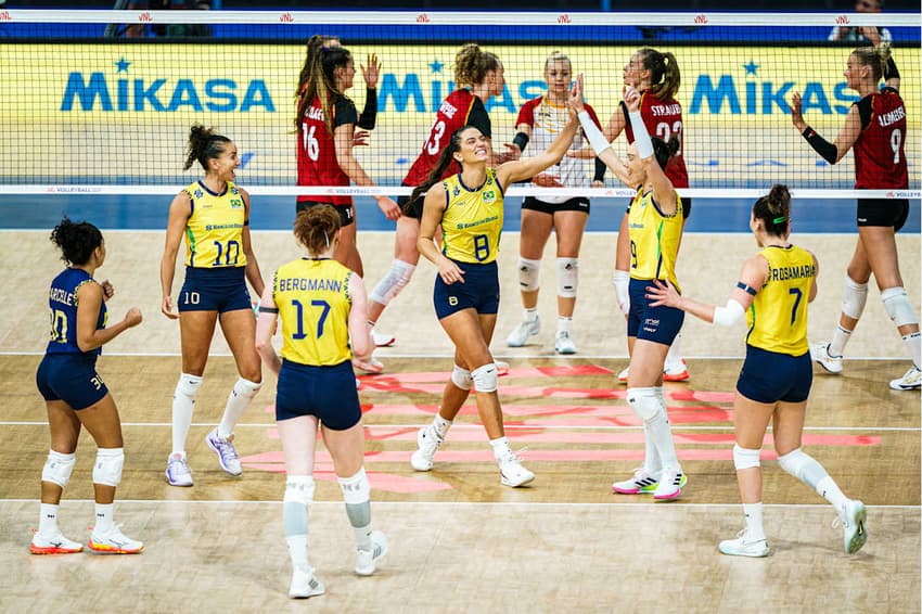 Brasil x Alemanha, pelas quartas de final da VNL feminina (foto: volleyballworld)