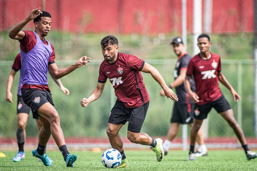 Treino do Vitória antes de enfrentar o Botafogo (Foto: Victor Ferreira / EC Vitória)