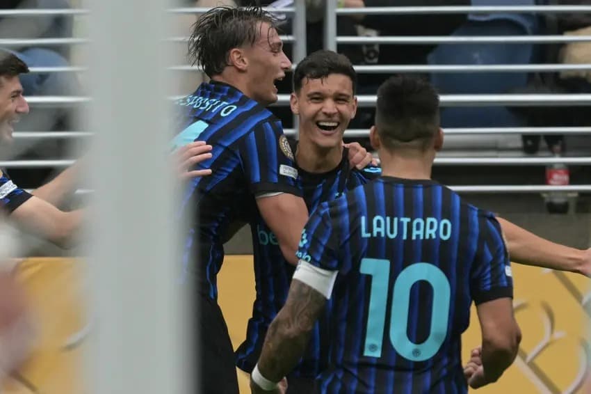 A comemoração do gol da Inter de Milão (Foto: Juan Mabromata/AFP)