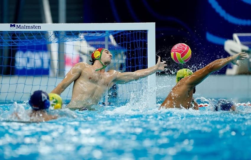 Seleção Brasileira de polo aquático no Mundial de Esportes Aquáticos de Singapura (Foto: PAB - Polo Aquático Brasil/Satiro Sodré)