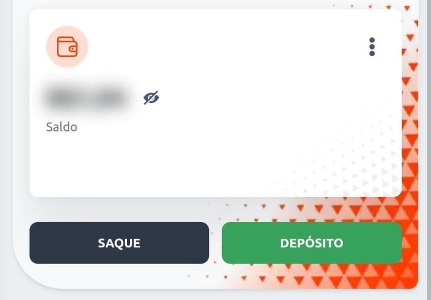 Captura de tela da carteira da Betano