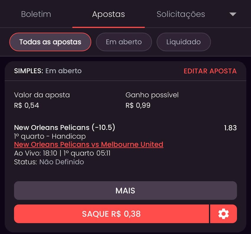 Cash out ao vivo no cupom de apostas da Onabet