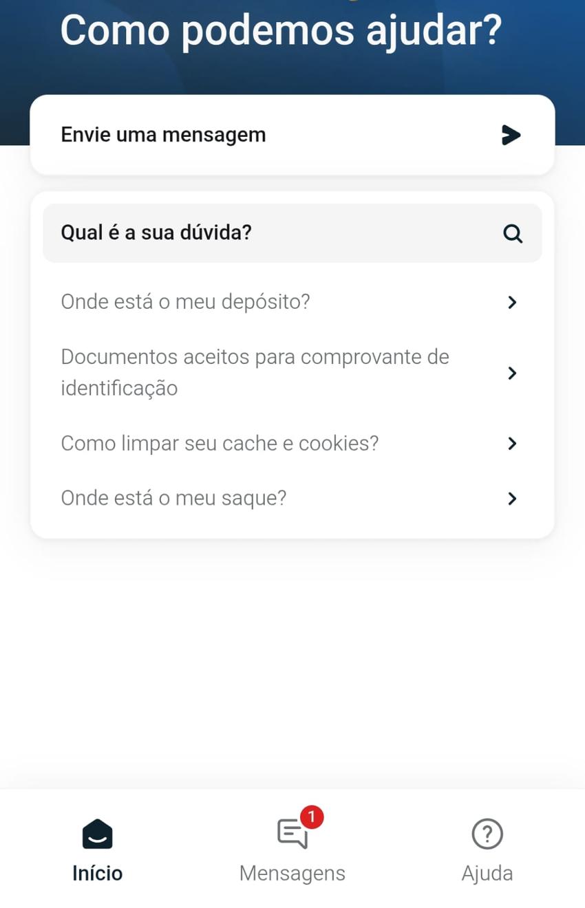 Captura de tela da central de ajuda da Stake com artigos de perguntas e respostas.