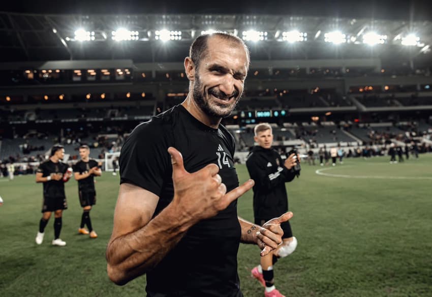 Chiellini comemora vitória do LAFC (Foto: Reprodução/LAFC)