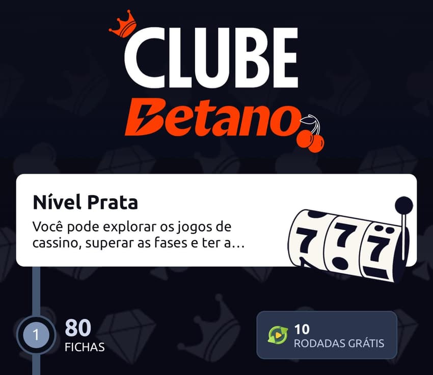 Captura de tela do Clube Betano, que tem premiações sem rollover