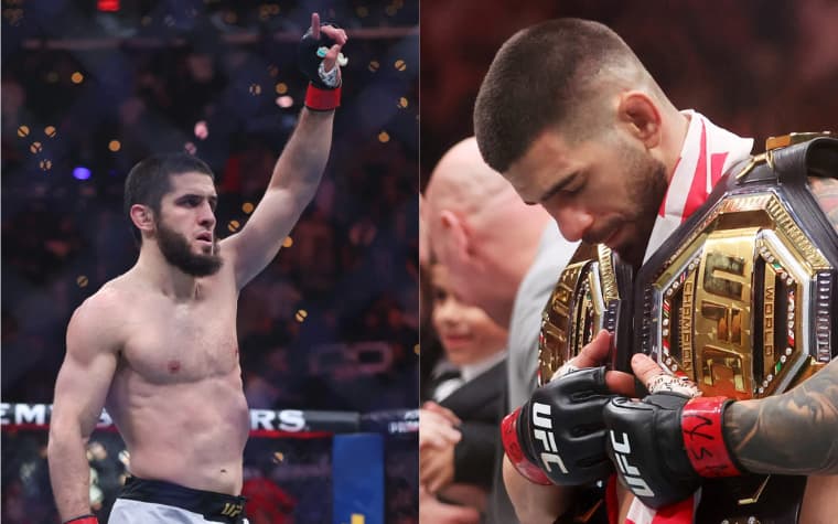 Makhachev x Topuria é desejo de especialistas para UFC na Casa Branca (Fotos: AFP)