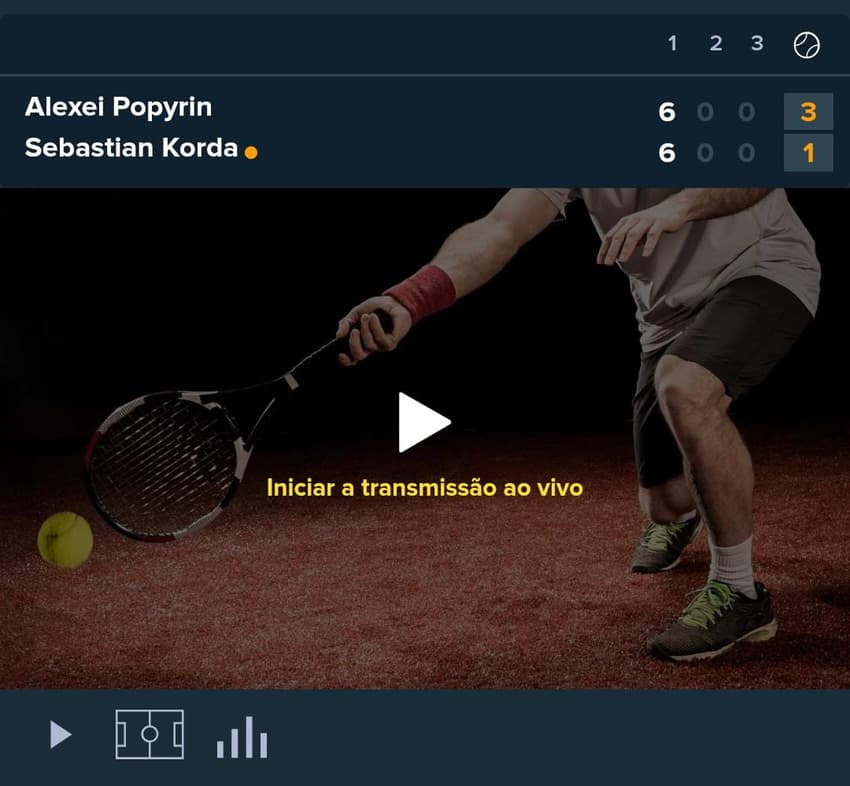 Captura de tela com Live Streaming em andamento do aplicativo da Stake.