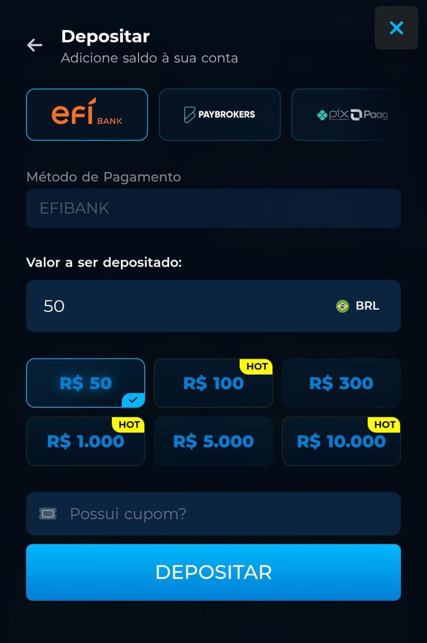 Captura de tela das etapas de registro com o campo para inserir o Cupom CassinoPix
