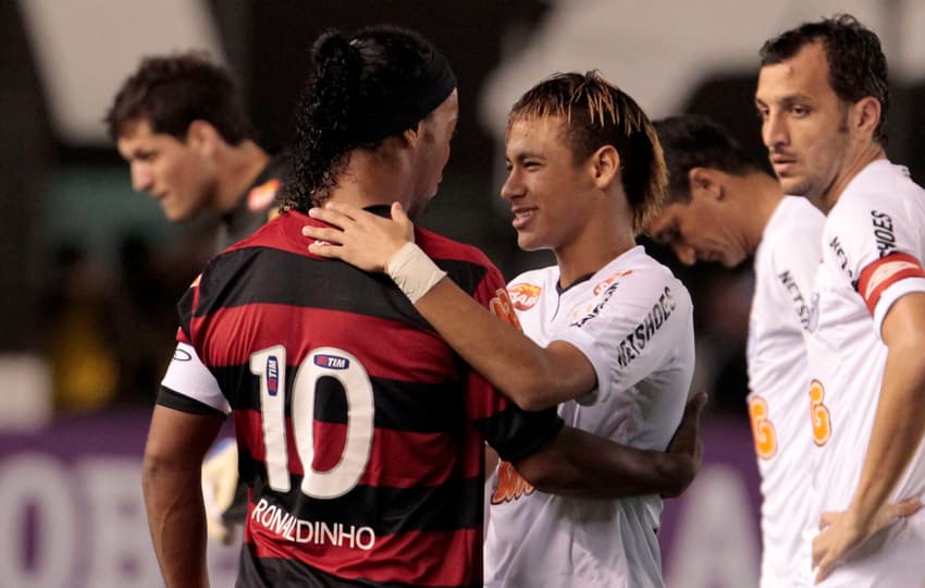 santos x flamengo neymar ronaldinho 2011