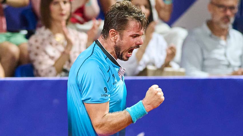 O suíço Stan Wawrinka comemora a vitória na estreia de Umag (Divulgação)