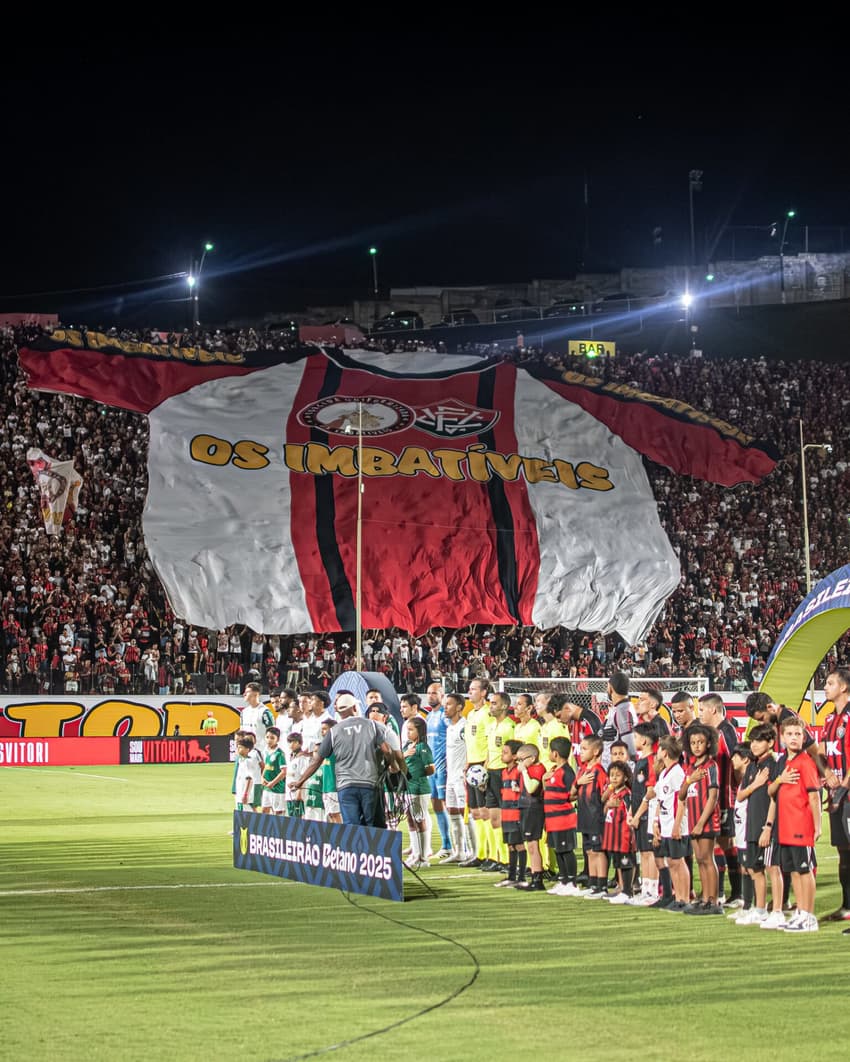 Bandeirão do Vitória no Barradão (Foto: Victor Ferreira / EC Vitória)