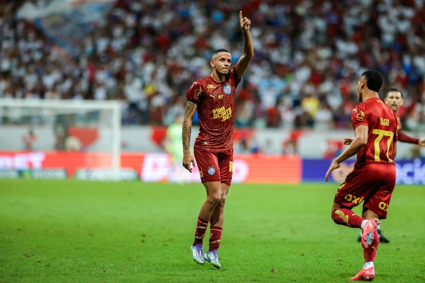 Luciano Juba comemora gol contra o Fluminense (Foto: Rafael Rodrigues / EC Bahia)