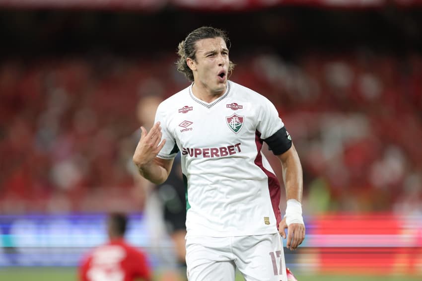 Canobbio comemora seu gol no jogo do Fluminense contra o América de Cali pela Sul-Americana (Foto: Marcelo Gonçalves / Fluminense F.C.)