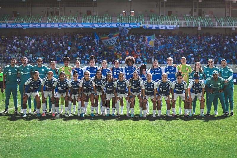 Cruzeiro Feminino no jogo contra o Bragantino no Independência (Foto: Gustavo Martins/Cruzeiro)